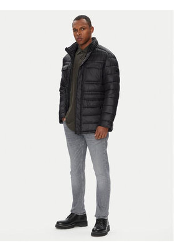 Karl Lagerfeld - KARL LAGERFELD Kurtka przejściowa 505025 553590 Czarny Regular Fit. Typ kołnierza: dekolt w karo. Kolor: czarny. Materiał: syntetyk