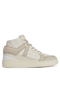 Calvin Klein Jeans Sneakersy Basket Cupsole Mid Lth Ml Fad YM0YM00883 Beżowy. Kolor: beżowy. Materiał: skóra