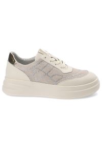 Beżowe Sneakersy Artiker Modne Obuwie Damskie. Okazja: na co dzień, na spacer. Kolor: beżowy. Materiał: materiał. Sezon: lato. Sport: turystyka piesza #3