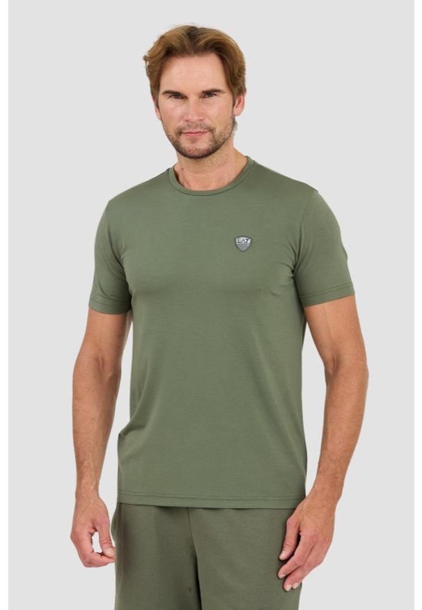EA7 Emporio Armani - EA7 Zielony męski t-shirt, Rozmiar L. Kolor: zielony
