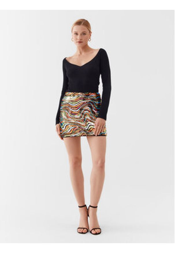 Guess Sweter W3YR25 Z37J2 Czarny Regular Fit. Kolor: czarny. Materiał: wiskoza