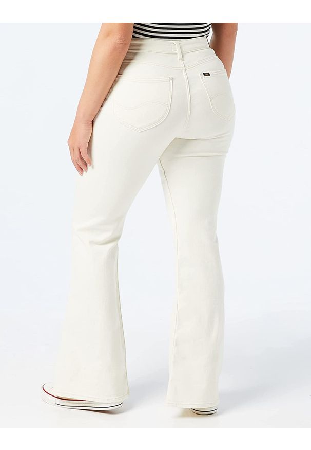 Lee - LEE BREESE DAMSKIE SPODNIE JEANSOWE ECRU L32YMYYJ 112107740