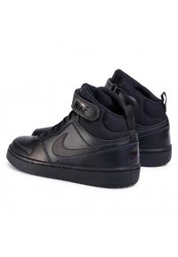 Buty do chodzenia dla dzieci Nike Court Borough Mid 2 GS. Wysokość cholewki: za kostkę. Zapięcie: sznurówki. Kolor: czarny. Materiał: tkanina, materiał, skóra, syntetyk. Szerokość cholewki: normalna. Model: Nike Court. Sport: turystyka piesza #2