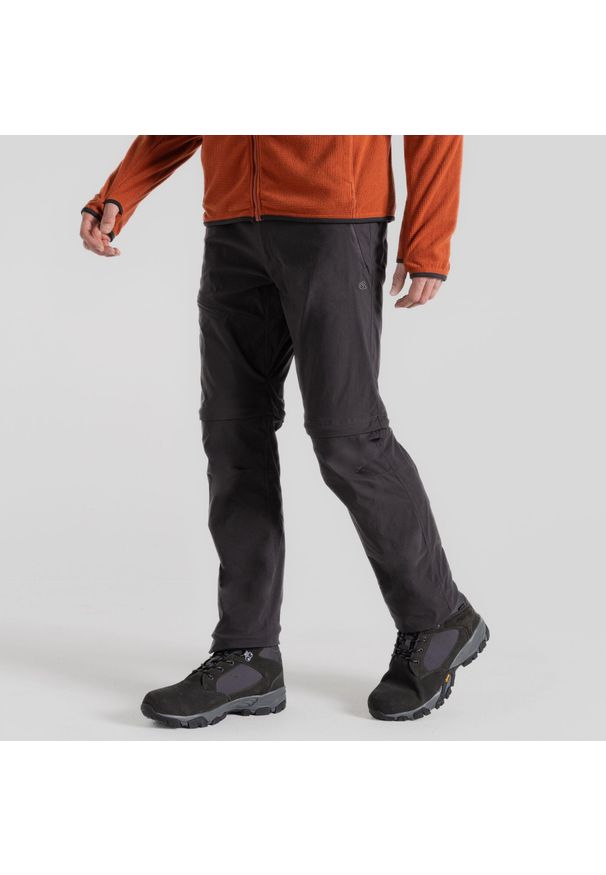 CRAGHOPPERS - Spodnie turystyczne męskie Craghoppers NosiLife Pro Convertible Trouser III. Kolor: szary. Sezon: lato. Sport: turystyka piesza