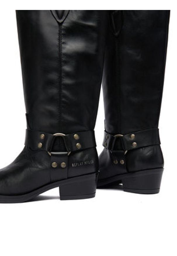 Replay - REPLAY Kozaki GWN88 .000.C0001L Czarny. Kolor: czarny. Materiał: skóra