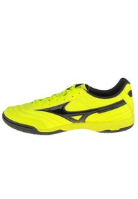 Buty halowe - halówki męskie, Mizuno Morelia Sala Classic In. Zapięcie: sznurówki. Kolor: żółty, wielokolorowy. Materiał: materiał, syntetyk. Szerokość cholewki: normalna. Sport: piłka nożna