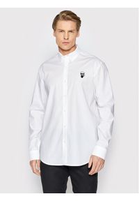 Karl Lagerfeld - KARL LAGERFELD Koszula 605911 521600 Biały Regular Fit. Typ kołnierza: dekolt w karo. Kolor: biały. Materiał: bawełna #1