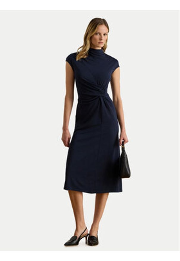Lauren Ralph Lauren - LAUREN RALPH LAUREN Sukienka koktajlowa 200P03732001 Granatowy Slim Fit. Kolor: niebieski. Materiał: syntetyk. Styl: wizytowy