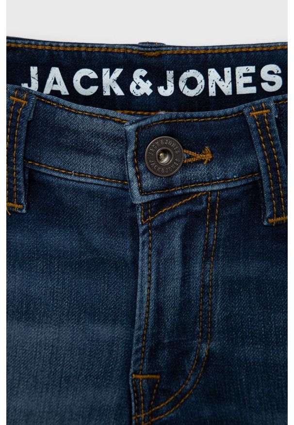 Jack & Jones szorty jeansowe dziecięce kolor granatowy regulowana talia. Kolor: niebieski. Materiał: jeans