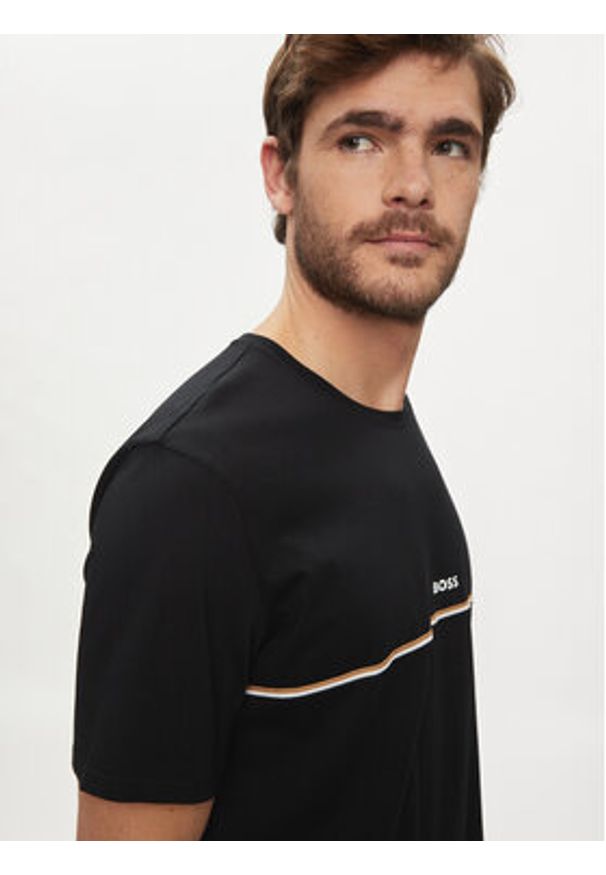 BOSS - Boss T-Shirt Unique 50515395 Czarny Regular Fit. Kolor: czarny. Materiał: bawełna