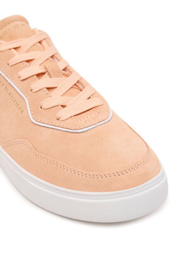TOMMY HILFIGER - Tommy Hilfiger Sneakersy Casual FW0FW08898 Pomarańczowy. Okazja: na co dzień. Kolor: pomarańczowy. Materiał: zamsz, skóra