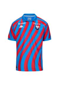 Kappa - Koszulka domowa SM Caen 2024/25. Kolor: czerwony, niebieski, wielokolorowy. Sport: piłka nożna