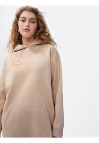 Sprandi Sukienka dzianinowa SP22-SUD011 Beżowy Relaxed Fit. Kolor: beżowy. Materiał: bawełna
