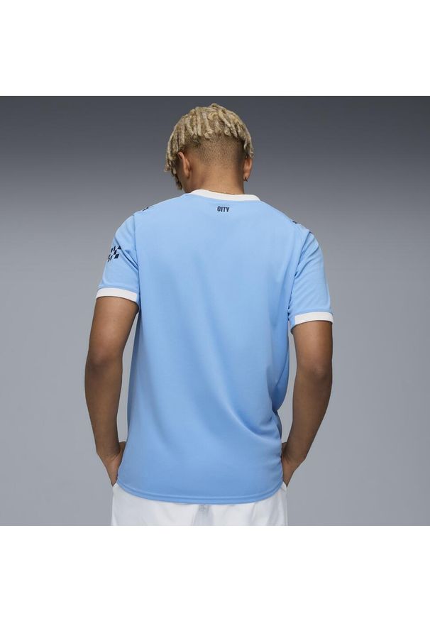Koszulka piłkarska dla dzieci Puma Manchester City 25/26 domowa. Materiał: materiał. Sport: piłka nożna
