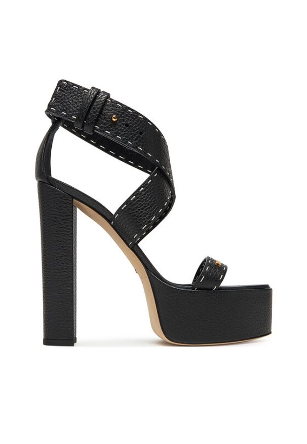 Elisabetta Franchi Sandały SA-08L-52E2-V580 Czarny. Kolor: czarny. Materiał: skóra