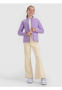 4f - 4F Polar ze stójką slim dziewczęcy - fioletowy 122 (6-7 lat). Typ kołnierza: kołnierzyk stójkowy. Kolor: fioletowy. Materiał: polar. Wzór: gładki. Sezon: lato. Sport: narciarstwo, turystyka piesza, wspinaczka, snowboard #2