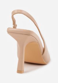 Renee - Beżowe Sandały na Szpilce Typu Slingback Worsedi. Okazja: na co dzień. Kolor: beżowy. Materiał: jeans. Obcas: na szpilce. Styl: casual, klasyczny, elegancki #2