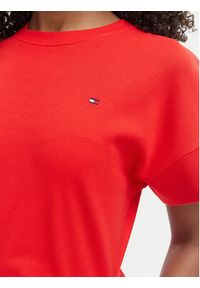 TOMMY HILFIGER - Tommy Hilfiger Sukienka codzienna WW0WW51148 Czerwony Regular Fit. Okazja: na co dzień. Kolor: czerwony. Materiał: bawełna. Typ sukienki: proste. Styl: casual #2