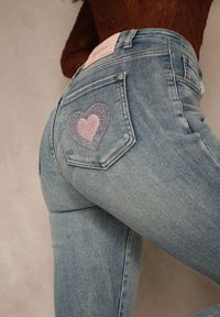 Renee - Niebieskie Jeansy Skinny Regular Waist z Bawełną Tevirsa. Okazja: na co dzień. Kolor: niebieski. Styl: klasyczny, casual, elegancki #5