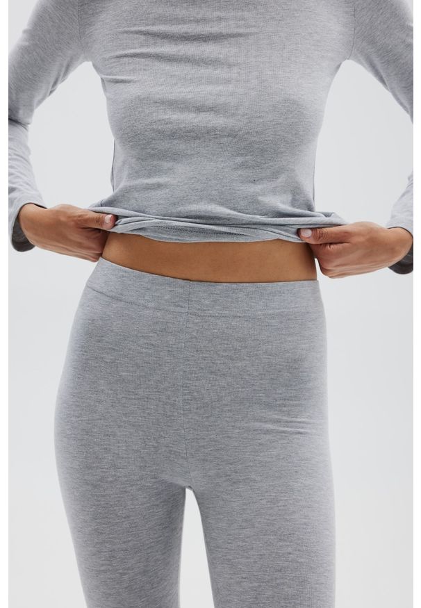 Marsala - Bawełniane legginsy w kolorze GREY MELANGE - SHAPE-L. Okazja: na co dzień. Materiał: bawełna. Styl: sportowy, casual