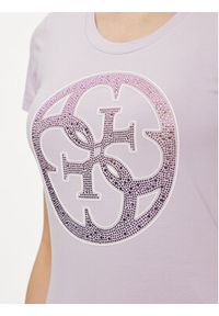 Guess T-Shirt Logo W4GI29 J1314 Fioletowy Slim Fit. Kolor: fioletowy. Materiał: bawełna