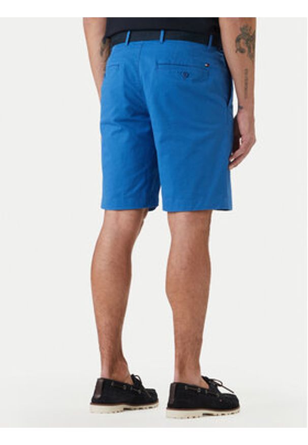 TOMMY HILFIGER - Tommy Hilfiger Komplet szorty i pasek Denton MW0MW42349 Niebieski Slim Fit. Kolor: niebieski. Materiał: bawełna