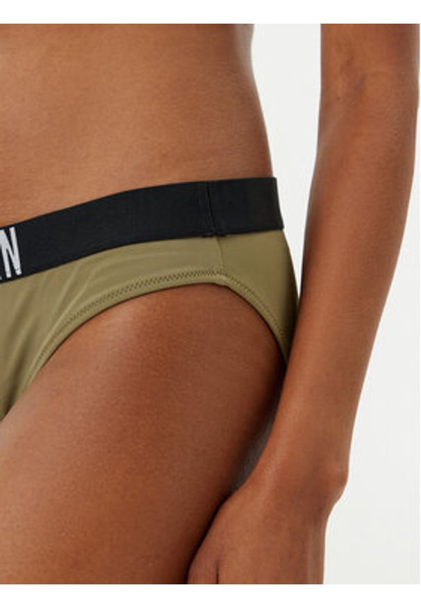 Calvin Klein Swimwear Dół od bikini KW0KW02856 Zielony. Kolor: zielony. Materiał: syntetyk