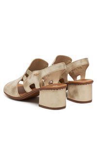 Rieker Sandały 64665-60 Złoty. Kolor: złoty. Materiał: materiał #4