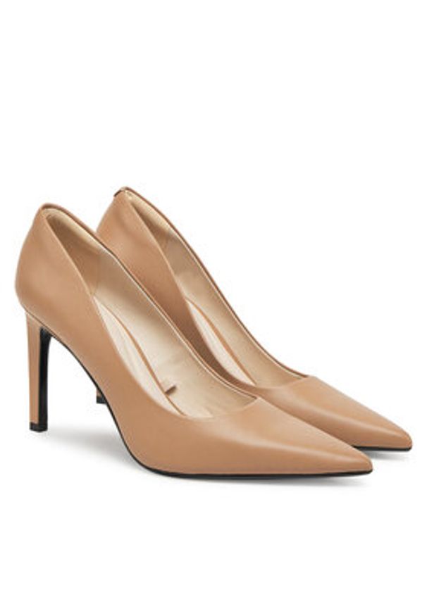 Calvin Klein Szpilki Heel Pump 90 - Lth HW0HW02336 Brązowy. Kolor: brązowy. Materiał: skóra. Obcas: na szpilce