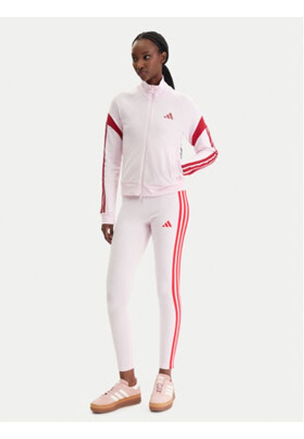 Adidas - adidas Legginsy Essentials 3-Stripes KC5180 Różowy Slim Fit. Kolor: różowy. Materiał: bawełna