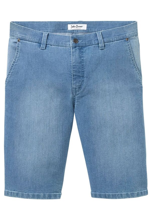 Wygodne bermudy dżinsowe ze stretchem Regular Fit bonprix niebieski "bleached”. Kolor: niebieski