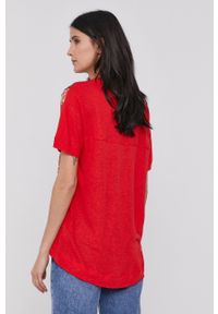 Desigual T-shirt damski kolor czerwony. Okazja: na co dzień. Kolor: czerwony. Materiał: dzianina. Styl: casual #5
