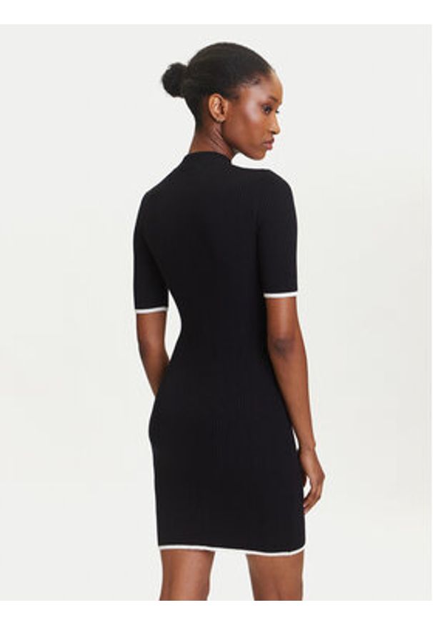 Karl Lagerfeld Jeans Sukienka dzianinowa A3W13013 Czarny Slim Fit. Kolor: czarny. Materiał: syntetyk