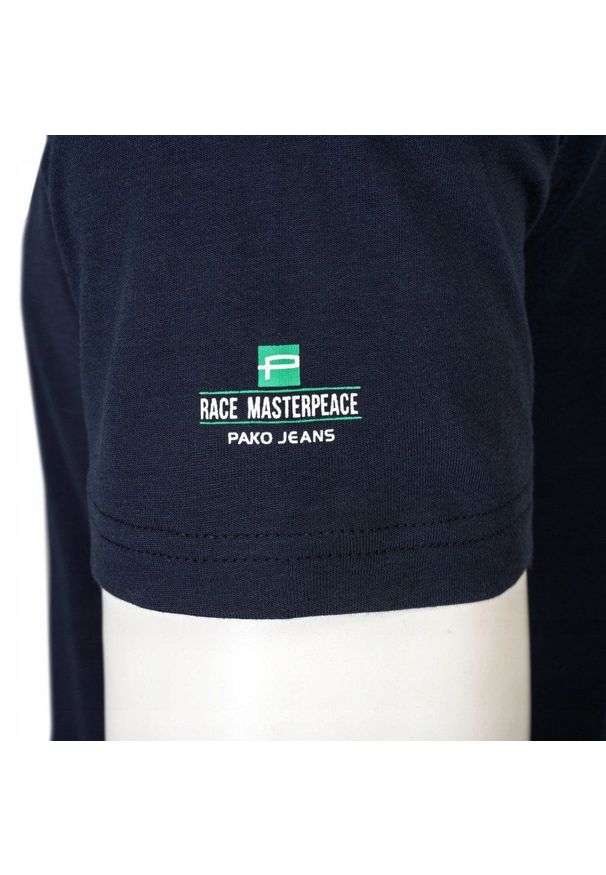 T-Shirt (Koszulka) Męska - Pako Jeans - Granat, Nadruk. Okazja: na co dzień. Kolor: niebieski. Materiał: bawełna. Wzór: nadruk. Styl: casual