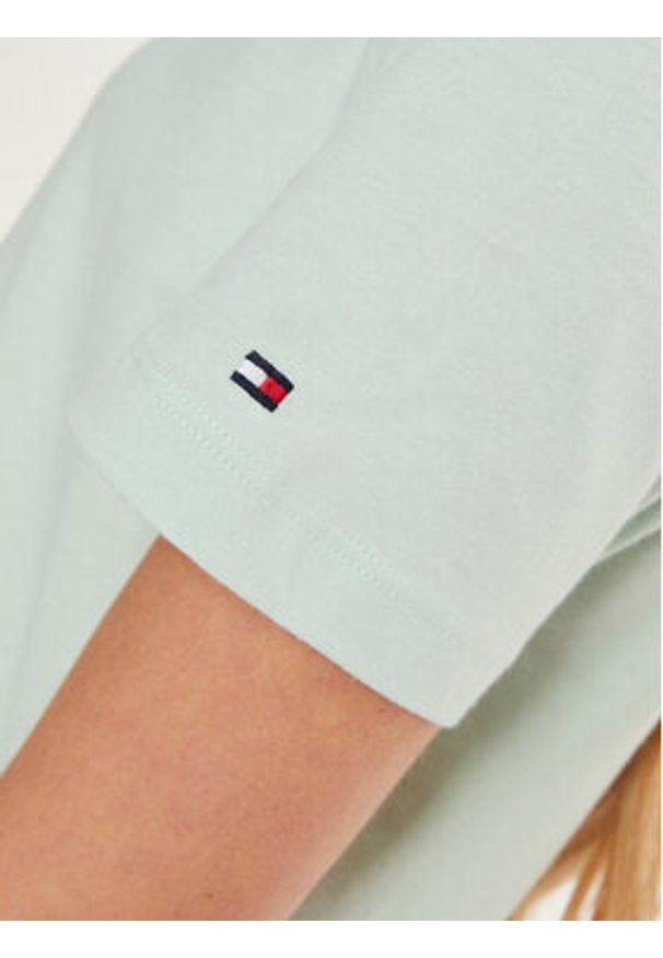 TOMMY HILFIGER - Tommy Hilfiger T-Shirt Logo WW0WW40276 Zielony Regular Fit. Kolor: zielony. Materiał: bawełna