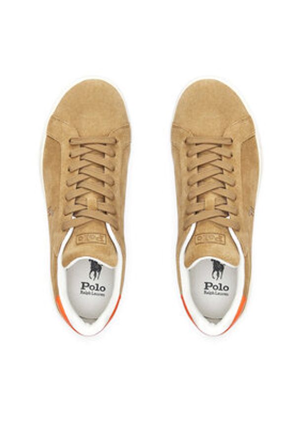 Polo Ralph Lauren Sneakersy Heritage Court 809955691005 Brązowy. Kolor: brązowy. Materiał: skóra