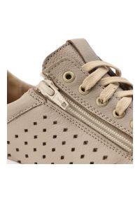 Półbuty damskie Wasak, ze skóry naturalnej licowej ażurowa cholewka zamek i sznurowanie lekka podeszwa, beżowe, 0812. Zapięcie: sznurówki. Kolor: beżowy. Materiał: skóra. Szerokość cholewki: normalna. Wzór: ażurowy #3