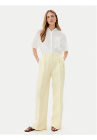 TOMMY HILFIGER - Tommy Hilfiger Spodnie materiałowe WW0WW45460 Żółty Relaxed Fit. Kolor: żółty. Materiał: len #4