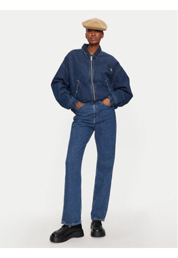 Calvin Klein Jeans Jeansy J20J224033 Granatowy Straight Fit. Kolor: niebieski