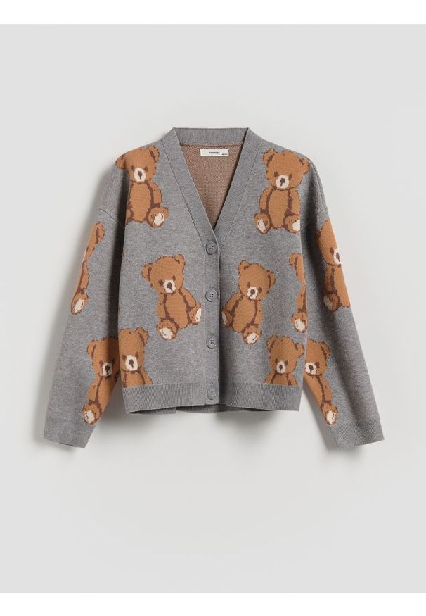 Reserved - Kardigan w misie z wiskozą - wielobarwny. Materiał: wiskoza