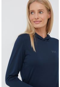 Helly Hansen bluza sportowa kolor granatowy. Kolor: niebieski. Materiał: skóra, materiał, włókno. Styl: sportowy