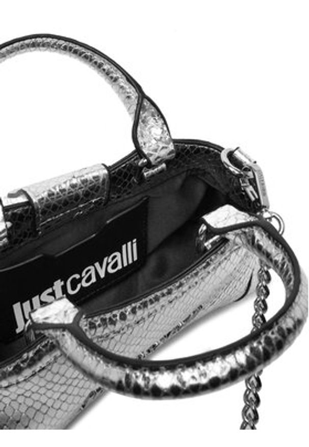 Just Cavalli Torebka 79RA4BZ1 ZS816 Srebrny. Kolor: srebrny. Materiał: skórzane