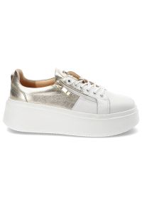 DAMISS - Białe Sneakersy Damiss Damskie Obuwie Ze Skóry Naturalnej. Kolor: biały. Materiał: skóra #6