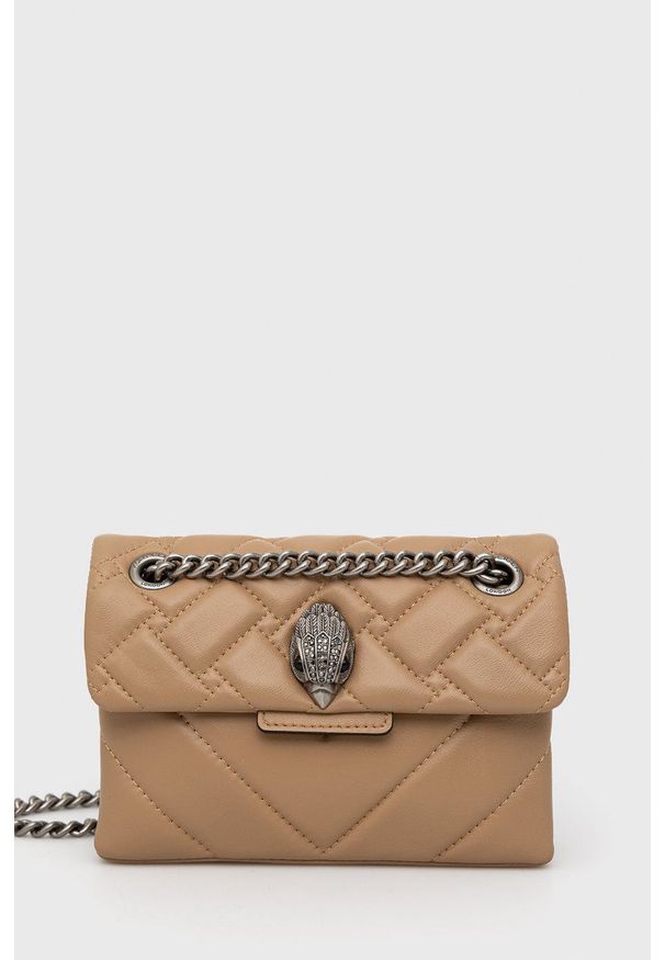 Kurt Geiger London - Torebka skórzana. Kolor: beżowy. Materiał: skórzane. Rodzaj torebki: na ramię