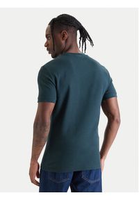 Calvin Klein Jeans T-Shirt Micro Waffle LV04RF206G Zielony Slim Fit. Kolor: zielony. Materiał: bawełna #2