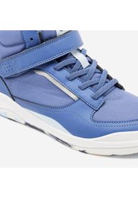 Decathlon - Buty dla dzieci Domyos Playventure Resist wysokie scratch / lace. Okazja: na co dzień. Kolor: niebieski, wielokolorowy, biały. Materiał: kauczuk. Szerokość cholewki: normalna