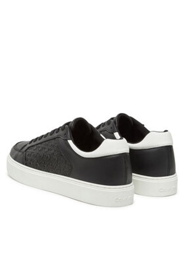 Calvin Klein Sneakersy Clean Cup Low Laceup Mono HM0HM01899 Czarny. Kolor: czarny. Materiał: skóra