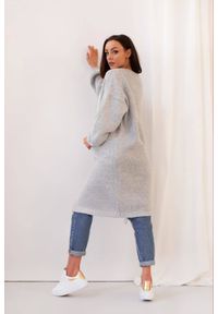 Lemoniade - Elegancki minimalistyczny sweter kardigan jasny szary. Kolor: szary. Styl: elegancki #4