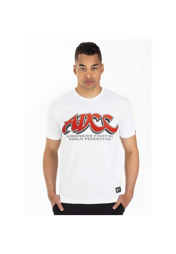 PITBULL - Koszulka bawełniana sportowy t-shirt dla dorosłych ADCC. Kolor: czerwony, wielokolorowy, biały. Materiał: bawełna