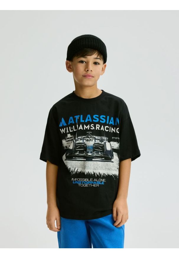 Reserved - T-shirt Team Williams Racing F1 - czarny. Kolor: czarny. Materiał: bawełna, dzianina